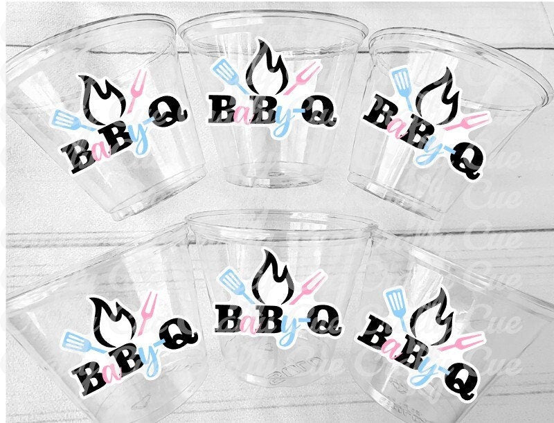 Baby-Q Gender Reveal - BBQ Team He or Team She Party BBQ Gender Reveal Party Barbeque Baby Shower BBQ Shower Decoration Barbecue Baby Shower