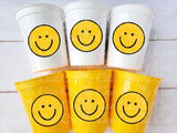 SMILEY FACE CUPS - One Happy Dude 1st Birthday Happy Smiley Face First Birthday Happy Smiley Face Cups Smiley Face Favors Smiley Face