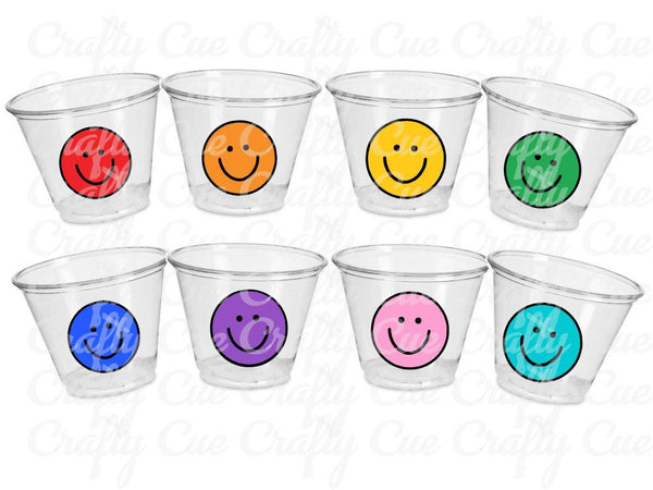 SMILEY FACE CUPS - One Happy Smiley Face Birthday Happy Smiley Face First Birthday Happy Smiley Face Cups Smiley Face Favors Smiley Face