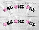ONE HAPPY GIRL Happy Face Cups Happy Face Birthday Happy Happy Face First Birthday Happy Happy Face Cups Happy Face Favors Happy Face
