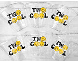 TWO COOL Party Cups - Smiley Face Two 2nd Birthday Party Second Birthday Favors Two Cool Cups Two Cool Birthday Party Favors Two Cool Party