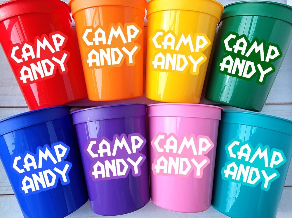 CAMPING PARTY CUPS Personalized Camping Party Cups Camping Birthday Party Camp Party Decorations Camp Bachelorette Cups Camping Party Favors