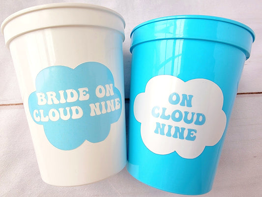 On Cloud Nine Bachelorette Party Cups Cloud 9 Bachelorette Cups Cloud Party Cups Cloud Cups Bachelorette Cups Blue Bachelorette Party Favors