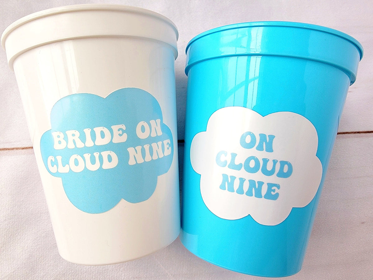 On Cloud Nine Bachelorette Party Cups Cloud 9 Bachelorette Cups Cloud Party Cups Cloud Cups Bachelorette Cups Blue Bachelorette Party Favors