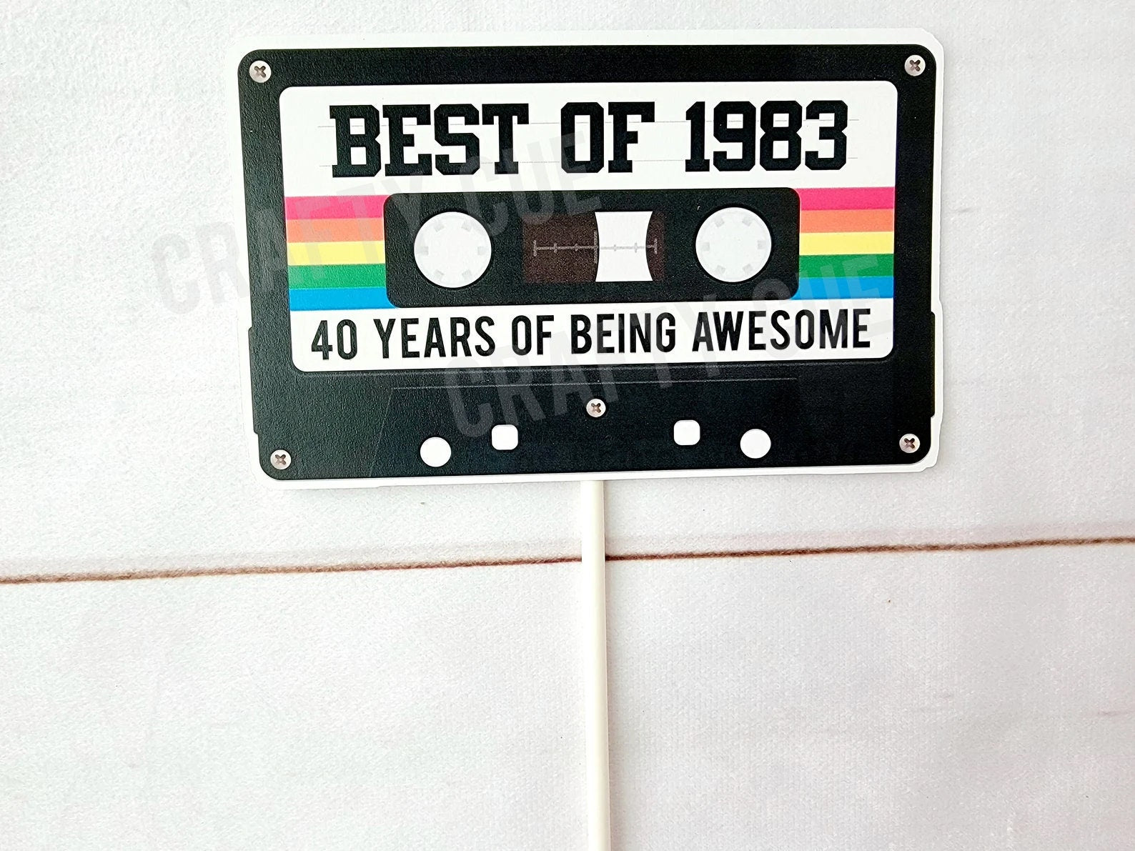 40th CAKE TOPPER Cassette Tape Cake Topper Best of 1983 Cake Topper 40th Birthday Cake Topper 40th Party Decorations 40th Vintage 1983 Party