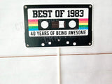 40th CAKE TOPPER Cassette Tape Cake Topper Best of 1983 Cake Topper 40th Birthday Cake Topper 40th Party Decorations 40th Vintage 1983 Party