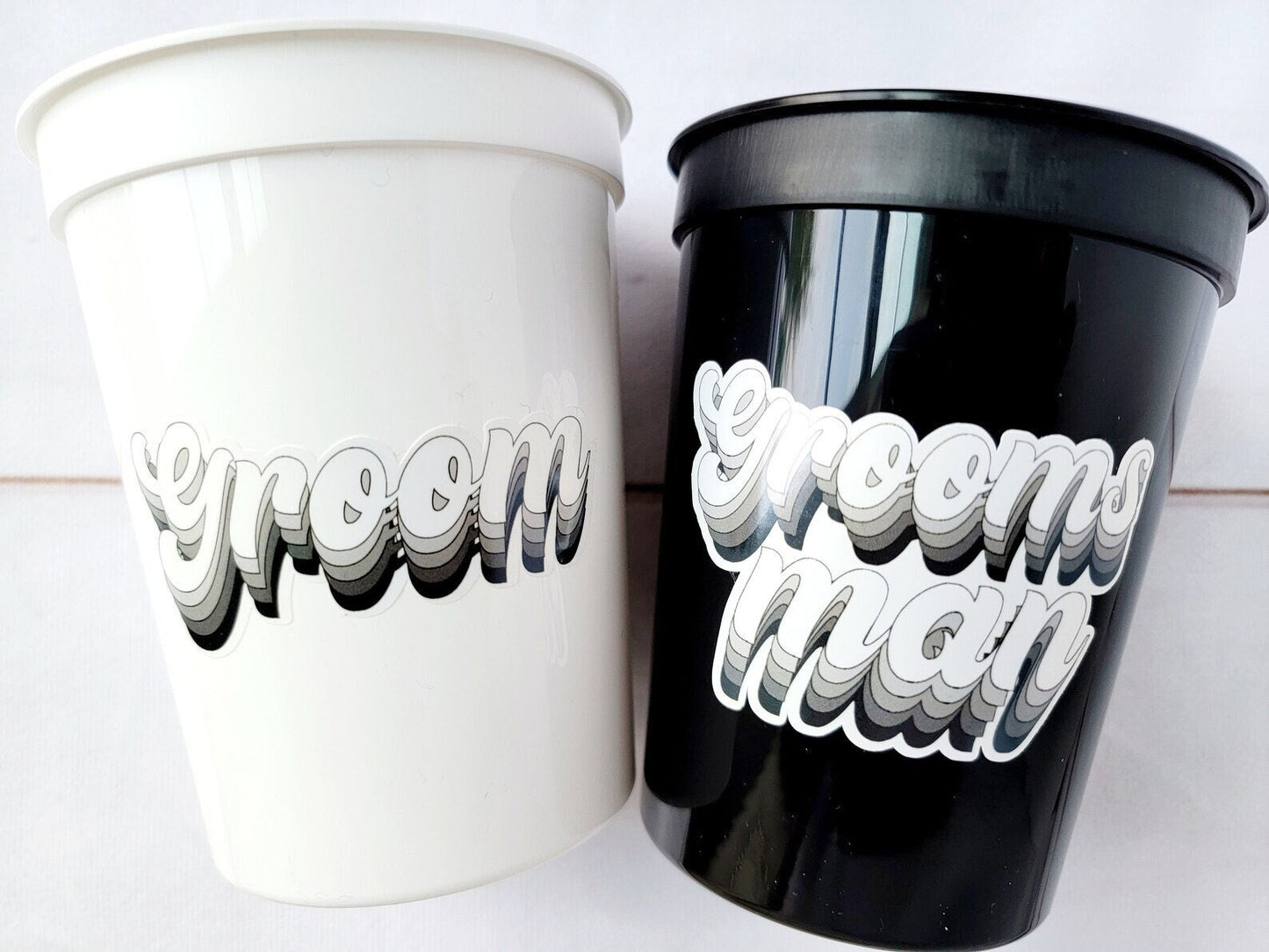 GROOM AND GROOMSMAN Party Cups - Bachelor Party Cups Black Bachelor Cups Wedding Cups Bachelor Party Favors Groom Groomsman Wedding Gifts