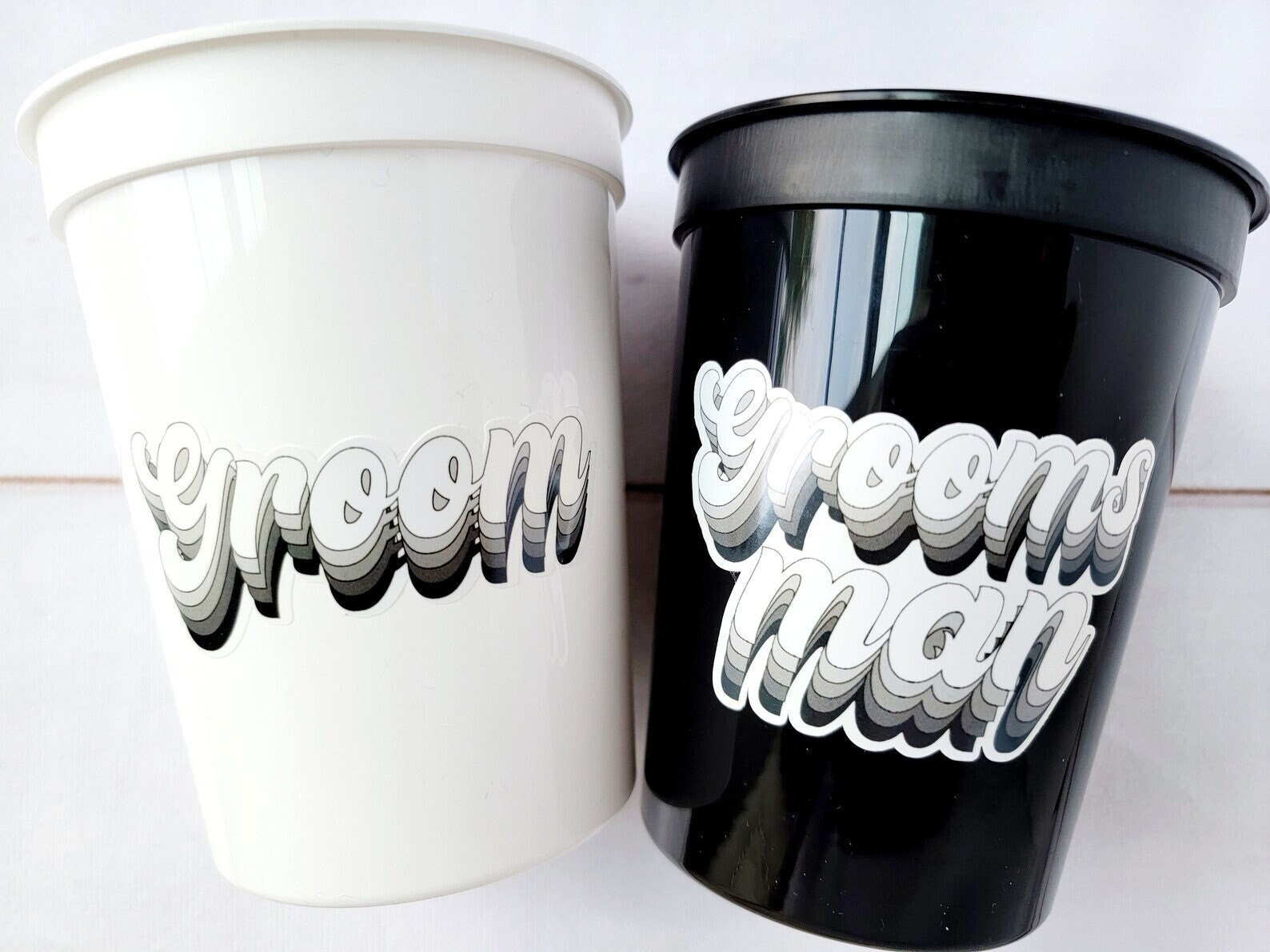GROOM AND GROOMSMAN Party Cups - Bachelor Party Cups Black Bachelor Cups Wedding Cups Bachelor Party Favors Groom Groomsman Wedding Gifts