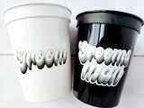 GROOM AND GROOMSMAN Party Cups - Bachelor Party Cups Black Bachelor Cups Wedding Cups Bachelor Party Favors Groom Groomsman Wedding Gifts