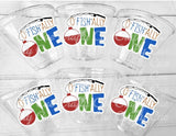 FISHING PARTY CUPS O-Fish-Ally Fishing Birthday Fishing First Birthday Party Gone Fishing Party The Big One Decorations Fish Bait Cups