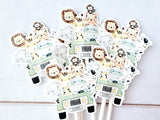 Set of 12 - SAFARI ANIMAL CUPCAKE Toppers - Jungle Animal Cupcake Toppers - Zoo Animal Cupcake Toppers - Safari Animal Cupcake Toppers