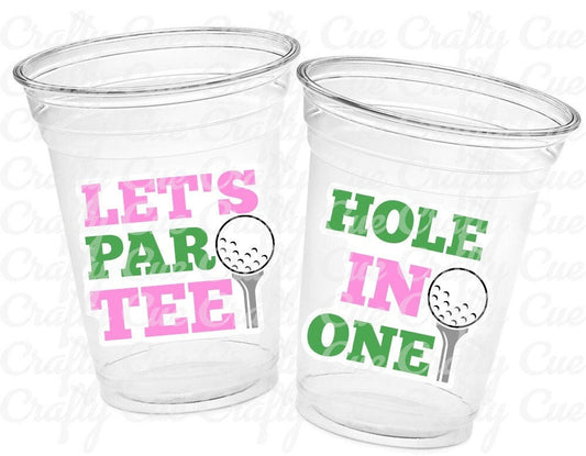 Pink GOLF PARTY CUPS Let's Par Tee Golfing Party Cups Golf Birthday Golf Party Golf Decorations Golf Party Girl Golfing Cups Golf Favors