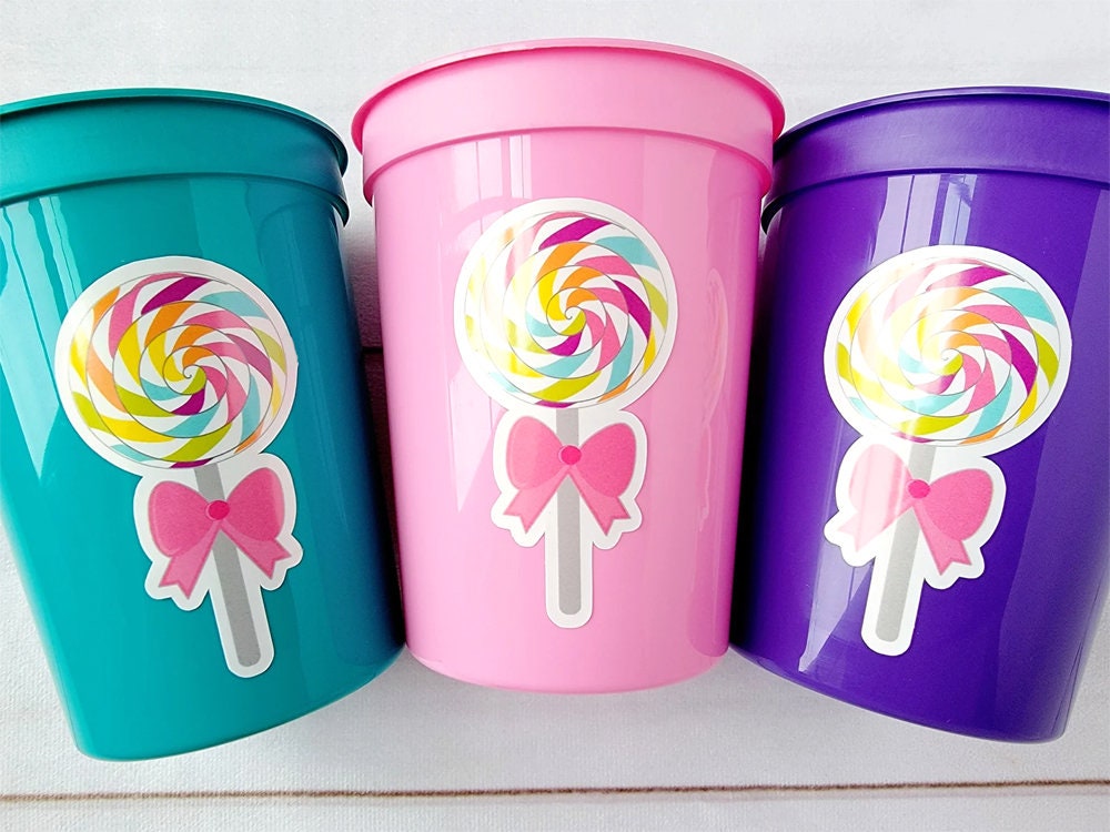 LOLLIPOP PARTY CUPS - Candy Cups Candy Birthday Cups Candy Party Favor Cups Decorations Candy Birthday Favor Party Favors Sweet 16 Party