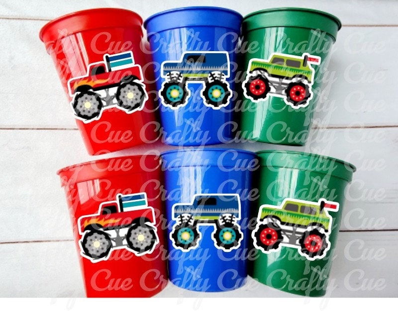 MONSTER TRUCK PARTY Cups - Monster Truck Treat Cups Monster Truck Birthday Monster Truck Party Monster Truck Party Favors, Monster Truck Cup