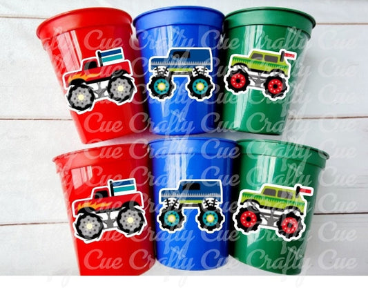 MONSTER TRUCK PARTY Cups - Monster Truck Treat Cups Monster Truck Birthday Monster Truck Party Monster Truck Party Favors, Monster Truck Cup