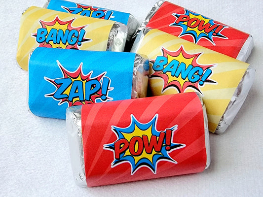 30 - SUPERHERO PARTY Stickers Superhero Birthday Stickers Superhero Party Favors Superhero Candy Sticker Superhero Superhero Party Supplies
