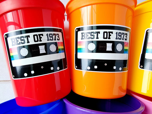 50th PARTY CUPS 50th Birthday Decoration 50th Party Favors 50th Party 50th Birthday Cassette Tape Party Best of 1973 Birthday Vintage 1973