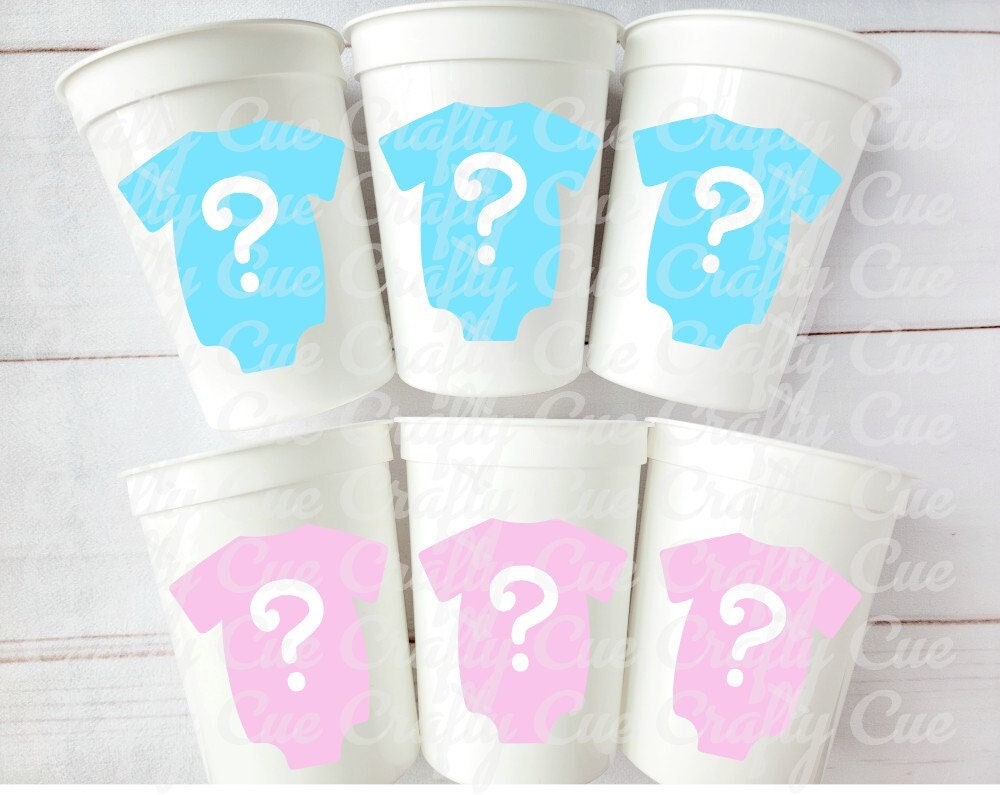GENDER REVEAL Party Cups - Gender Reveal Cups Gender Reveal Baby Shower Decorations Pink and Blue Party Pink and Blue Baby Shower Pink Blue