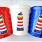 LIGHTHOUSE PARTY CUPS - Nautical Party Cups Nautical Cups Nautical Birthday Nautical Party Nautical Party Favors Nautical Baby Shower Cups