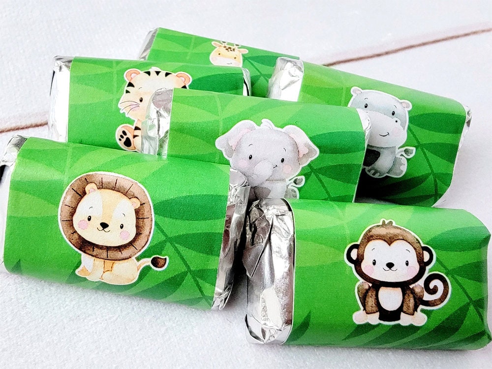 Safari Party Stickers Safari Party Favors Safari Candy Wrappers Safari Baby Shower Favors Safari Party Favors Safari Animals Jungle