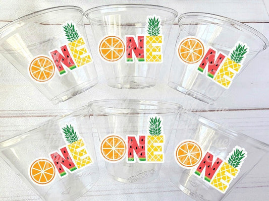 ONE Twotti Frutti Party Cups Fruit Party Cups Luau Party Decorations Fruit Birthday Party Cup Pineapple Tutti Fruity Birthday Party