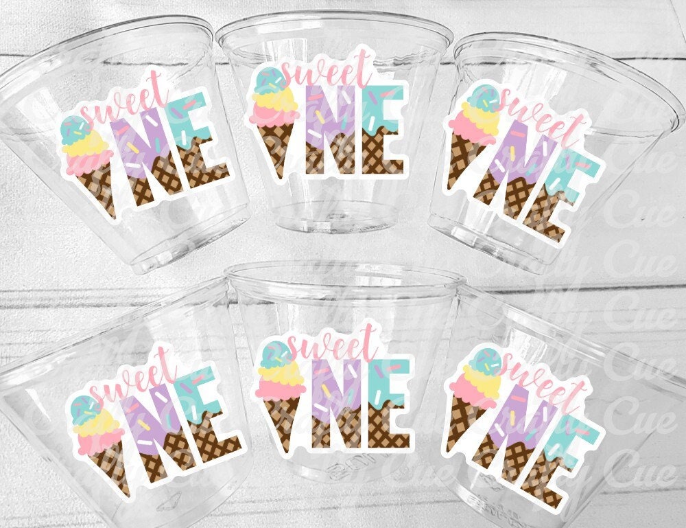 ICE CREAM PARTY Cups - Ice Cream 1st Birthday Ice Cream Party Ice Cream Party Favors Ice Cream Party Cups Ice Cream Decorations Sweet One