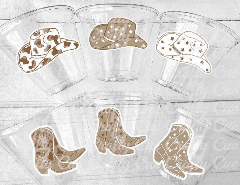 COWBOY PARTY CUPS - Cowboy Cups Cowboy Party Decorations Cowboy Baby Shower Decorations Baby Sprinkle Cowboy Boots Birthday Decoration Favor