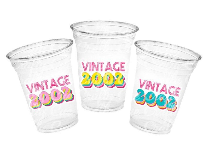 21st BIRTHDAY PARTY CUPS 21st Birthday Party 21st Party Decorations 21st Party Favors Vintage 2002 Birthday 2002 Party Legally 21 Finally 21