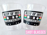 50TH BIRTHDAY Plastic Shot Glasses 1983 Cassette Tape Cups 50th Party Cups 50th Party Decoration 50th Party Favors Best of 1973 Vintage 1973