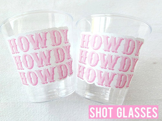 COWGIRL HOWDY Plastic Shot Glasses Cowgirl Party Shot Glasses Cowgirl Cups Cowgirl Decorations Cowgirl Bachelorette Shot Glass Cups Go Girls