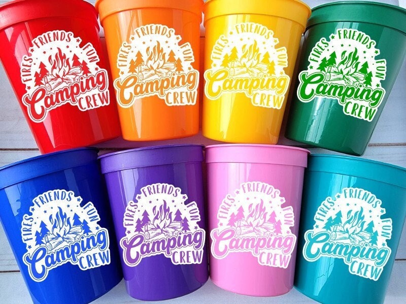CAMPING PARTY CUPS - Camping Birthday Party Camping Party Decorations, Camping Birthday Supplies Camping Party Supplies Camping Party Favors