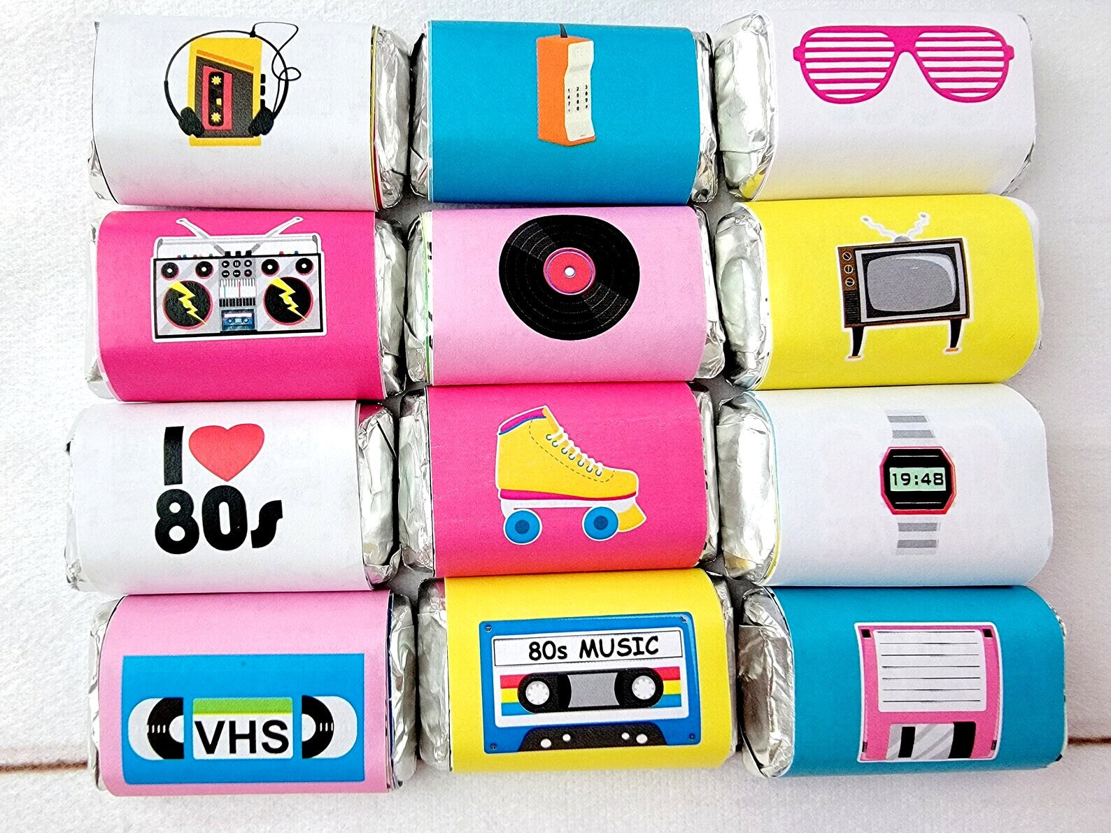 30 - 80s Party Stickers 40th Birthday Stickers 1986 Party Stickers for Mini Candy 40th Birthday Candy Wrapper Vintage 1986 Best of 1986