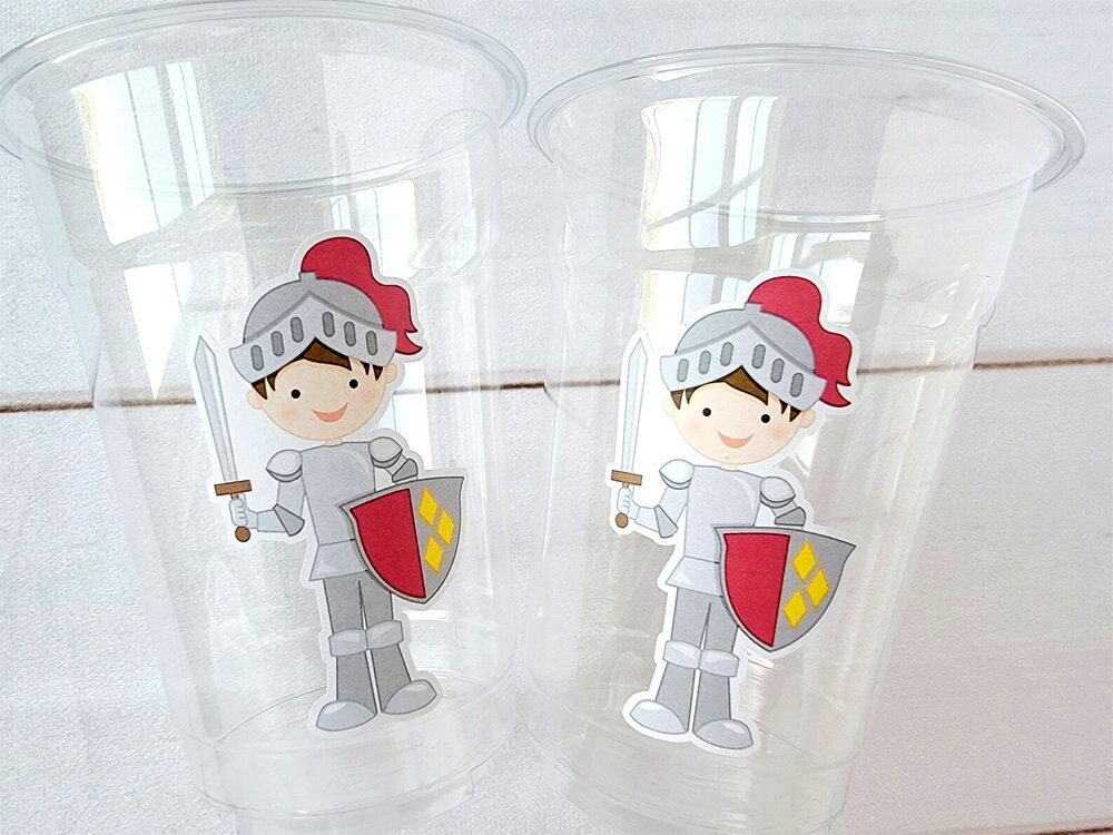 KNIGHT PARTY CUPS - Knight Birthday Cups Knight Party Decorations Dragon Party Dragon Birthday Medieval Knight Party Favors Castle Party