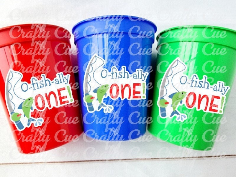 FISHING PARTY CUPS - Fishing Birthday Fishing First Birthday Party Gone Fishing Party The Big One Fishing Bobber Decorations Fish Bait Cups