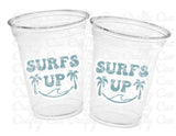 Surf Birthday Cups, The Big One Cups, 1st Birthday Party Cups, Surf Birthday Party Favors, Boy Surfing Cups, Surfs Up, Surfer, Catch A Wave