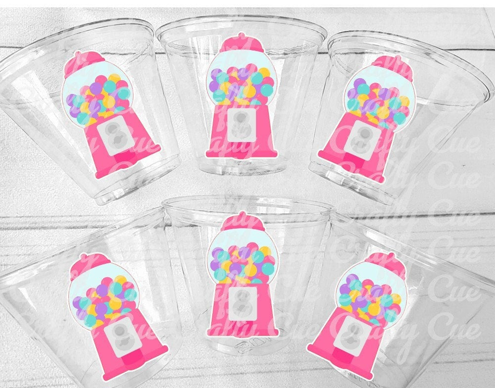 GUMBALL PARTY CUPS - Gumball Birthday Gumball Party Gum Ball Cups Candy Birthday Candy Cups Dessert Table Cups Sweets Table Cups Candy Gum