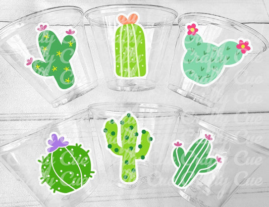 CACTUS PARTY CUPS - Cactus Birthday Fiesta Cups Cactus Party Decorations Cactus Baby Shower Decorations Llama Birthday Decorations Cactus