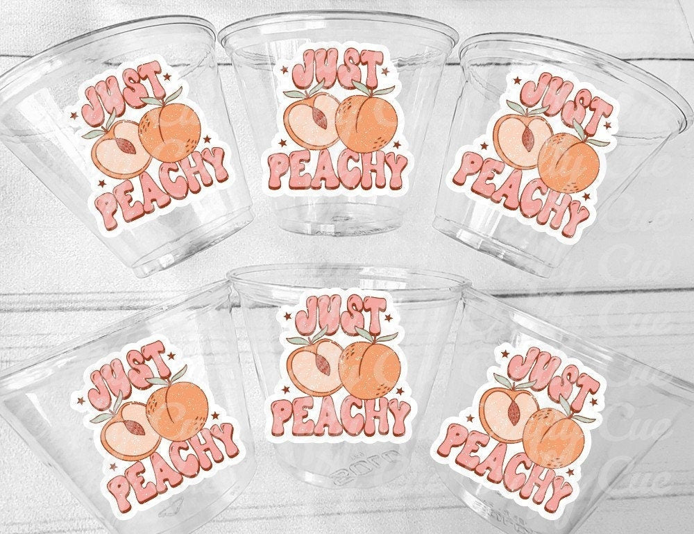 PEACH PARTY CUPS- Peach Birthday Party Peach First Birthday Peach 1st Birthday Peach Party Decorations Peach Party Supplies Just Peachy Cups