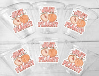 PEACH PARTY CUPS- Peach Birthday Party Peach First Birthday Peach 1st Birthday Peach Party Decorations Peach Party Supplies Just Peachy Cups