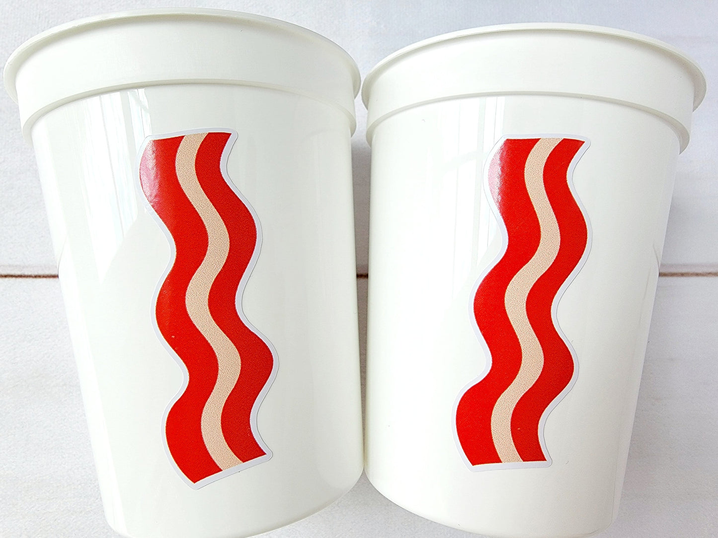 Bacon Party Cups Eggs Party Cups Breakfast Party Cups Bacon Birthday Bacon Party Bacon Decorations Bacon Party Favors Eggs Party favors