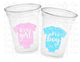 GENDER REVEAL Party Cups - Pink and Blue Party Favors It's A Boy Cups It's A Girl Cups Gender Reveal Gender Reveal Decorations Baby Shower