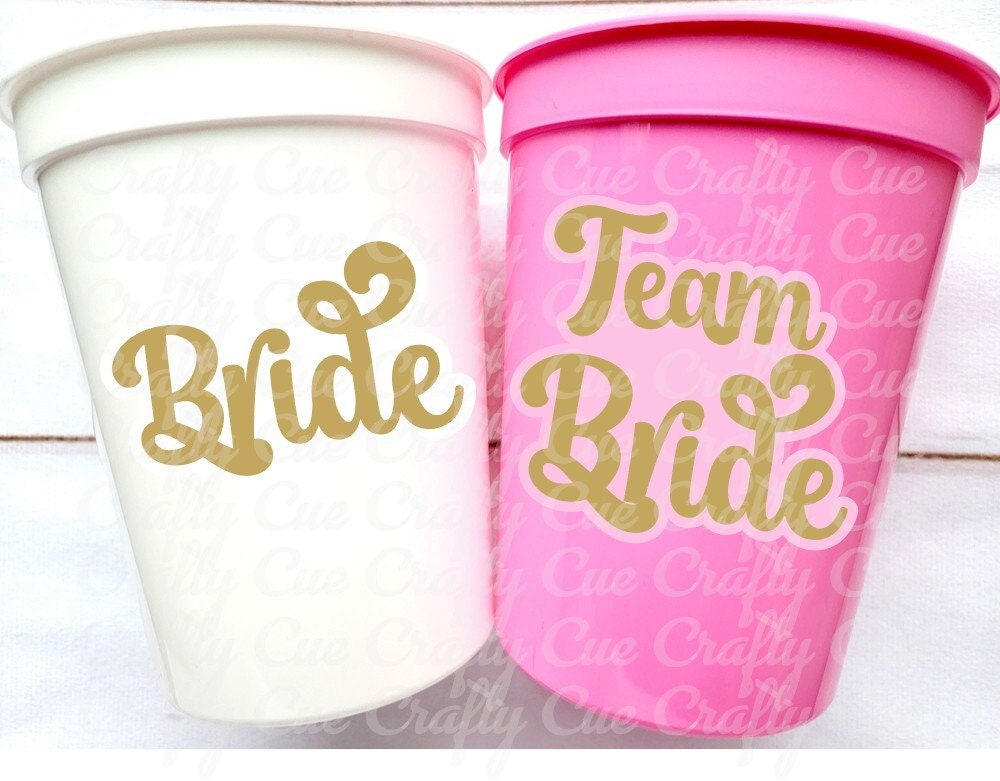 BRIDE and TEAM BRIDE Party Cups - Bachelorette Party Cups Pink Gold Wedding Cups Bachelorette Party Favors Bride Babes Wedding Gifts