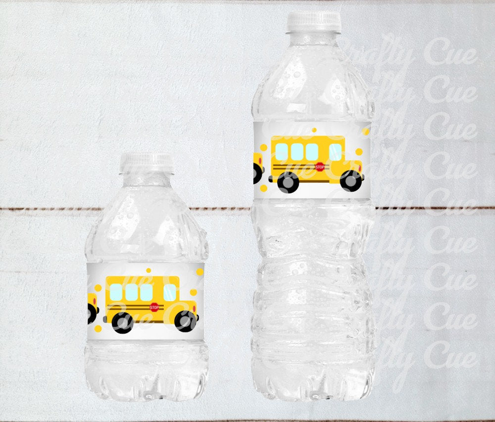 SCHOOL BUS Water Bottle Labels School Bus Birthday Party Favors School Bus Party Favors School Bus Birthday Decorations School Party Favors