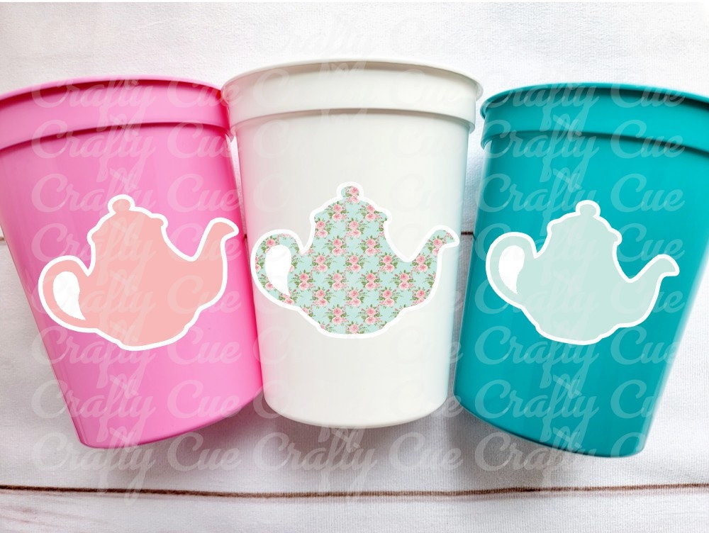 TEA PARTY CUPS - Tea Birthday Cups Tea Party Favors Tea Party Baby Shower Tea Party Decorations Tea Party Supplies Teapot Cups Teapot Decor