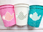 TEA PARTY CUPS - Tea Birthday Cups Tea Party Favors Tea Party Baby Shower Tea Party Decorations Tea Party Supplies Teapot Cups Teapot Decor