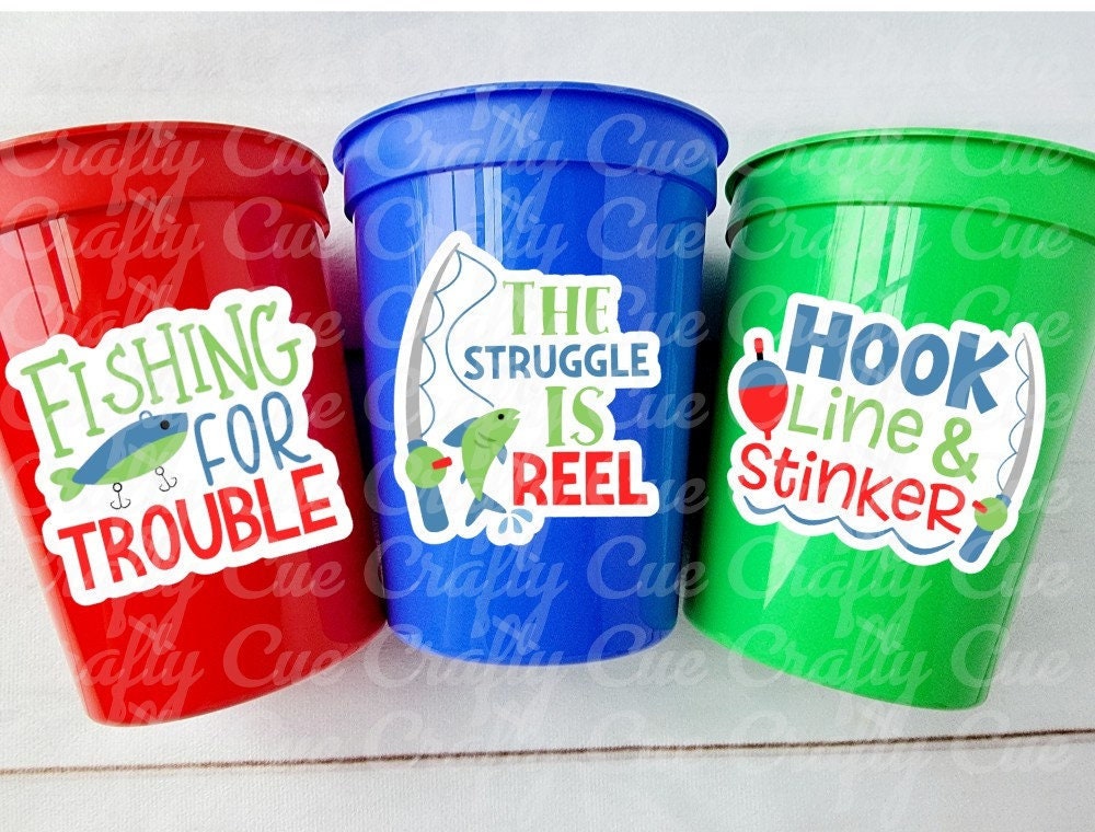 FISHING PARTY CUPS - Fishing Birthday Fishing First Birthday Party Gone Fishing Party The Big One Fishing Bobber Decorations Fish Bait Cups
