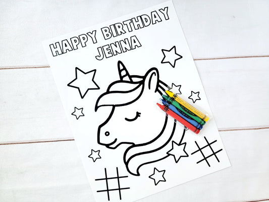 Unicorn Birthday Coloring Page, Unicorn Coloring Page, Unicorn Birthday Favors, Unicorn Birthday Party Favors, Unicorn Party Favors, Unicorn