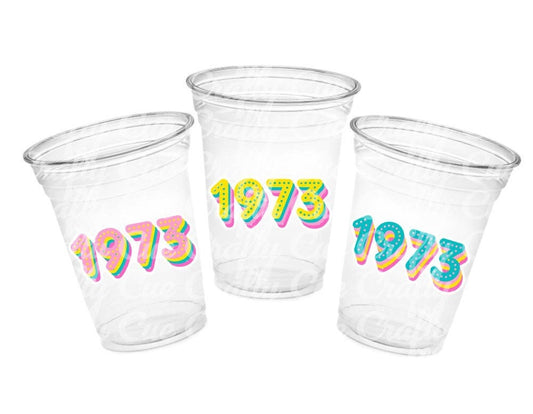 1973 Party Cups - 50th PARTY CUPS 50th Birthday Party 50th Birthday Favors Vintage 1973 Cups 50th Party Decorations 1973 Birthday Party Cups