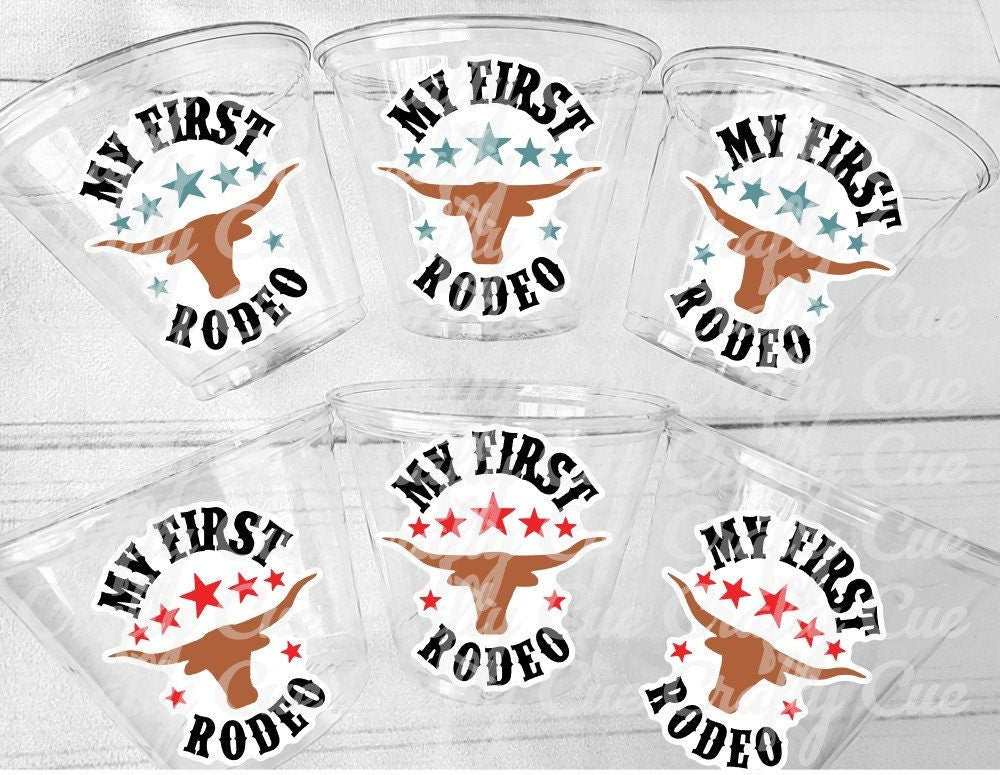 COWBOY PARTY CUPS - My First Rodeo Cowboy Cups First Rodeo Party Favors First Rodeo Party Decorations Cowboy 1st Birthday Decoration Favor