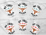 COWBOY PARTY CUPS - My First Rodeo Cowboy Cups First Rodeo Party Favors First Rodeo Party Decorations Cowboy 1st Birthday Decoration Favor